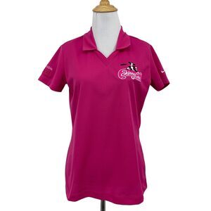 Nike Golf Shirt Womens S Small Honeysuckle Dri Fit Micro Pique Nestle Skinny Cow